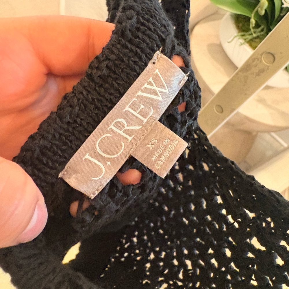 J. Crew Black Crochet Tank Top - Picture 3 of 4